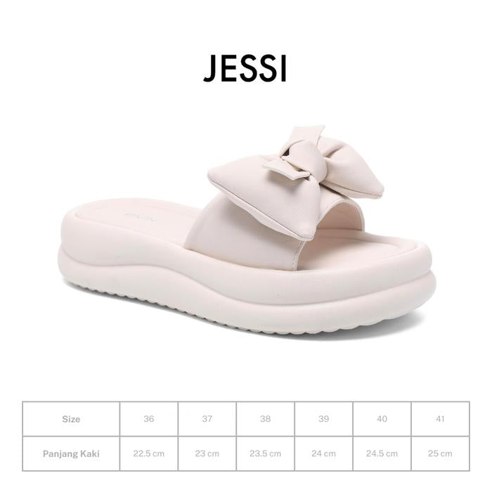 PVN Jessi Sandal Tali Wanita Hitam Krem 208