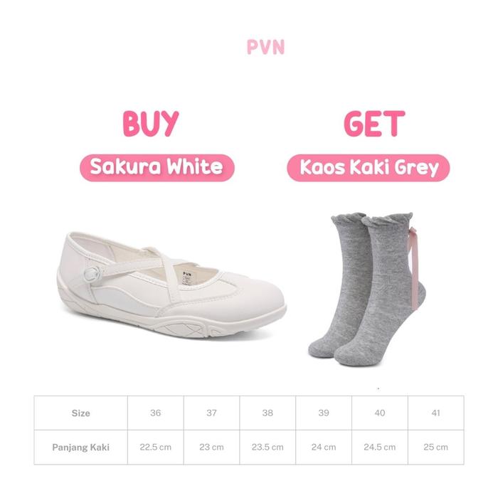PVN Sakura Sepatu Sneakers Wanita Sepatu Olahraga Pink Cream 305