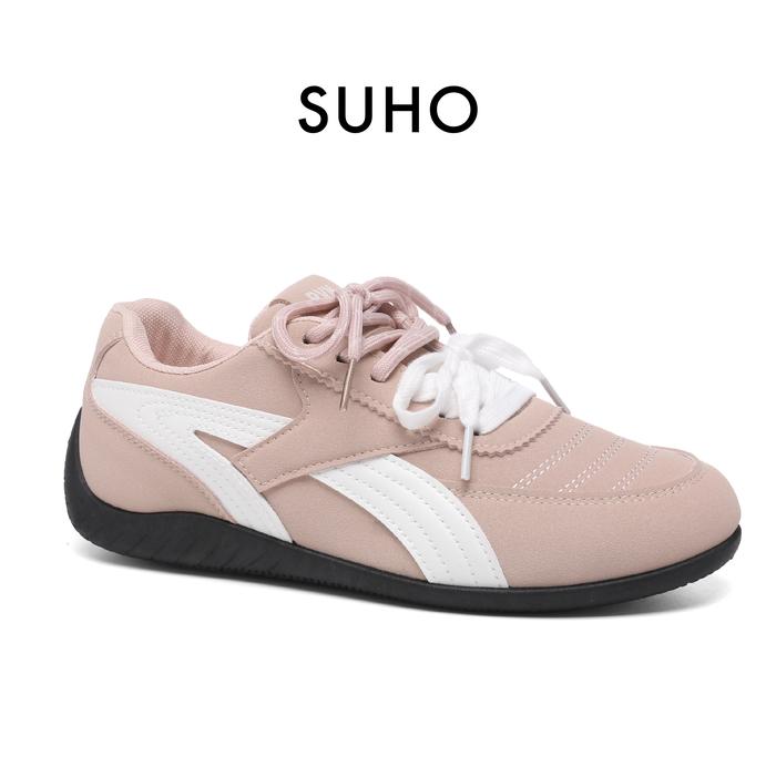 PVN [Edisi Spesial] Suho Sepatu Sneakers Wanita Sporty Warna Silver Navy Hitam 103